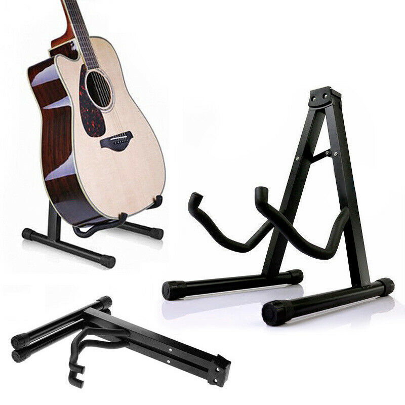 Folding Guitar Stand Floor Rack Electric Acoustic Bass Gig Holder