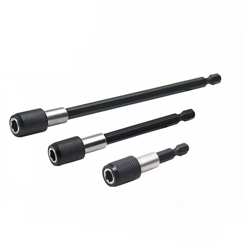 3pcs Hex Self Locking Extension Extender 60 100 & 150mm Magnetic Shaft Drill Bit