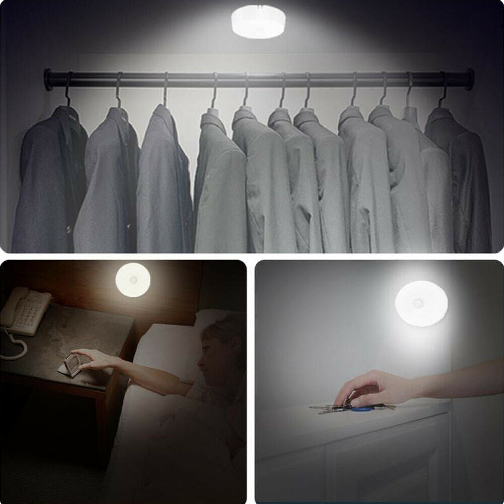 2X Motion Sensor LED Night Light Body Induction Lamp USB Rechargeable Wall Mount