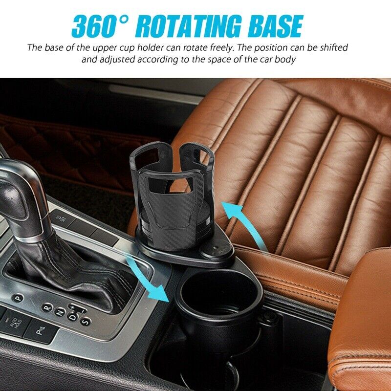 2in1 Multifunction Auto Car Seat Cup Holder Water Bottle Drink Coffee Adjustable