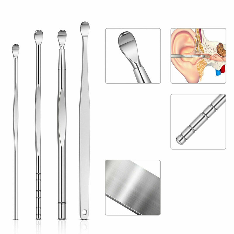 Free shipping- 6pcs Stainless Steel Ear Pick Wax Cleaner