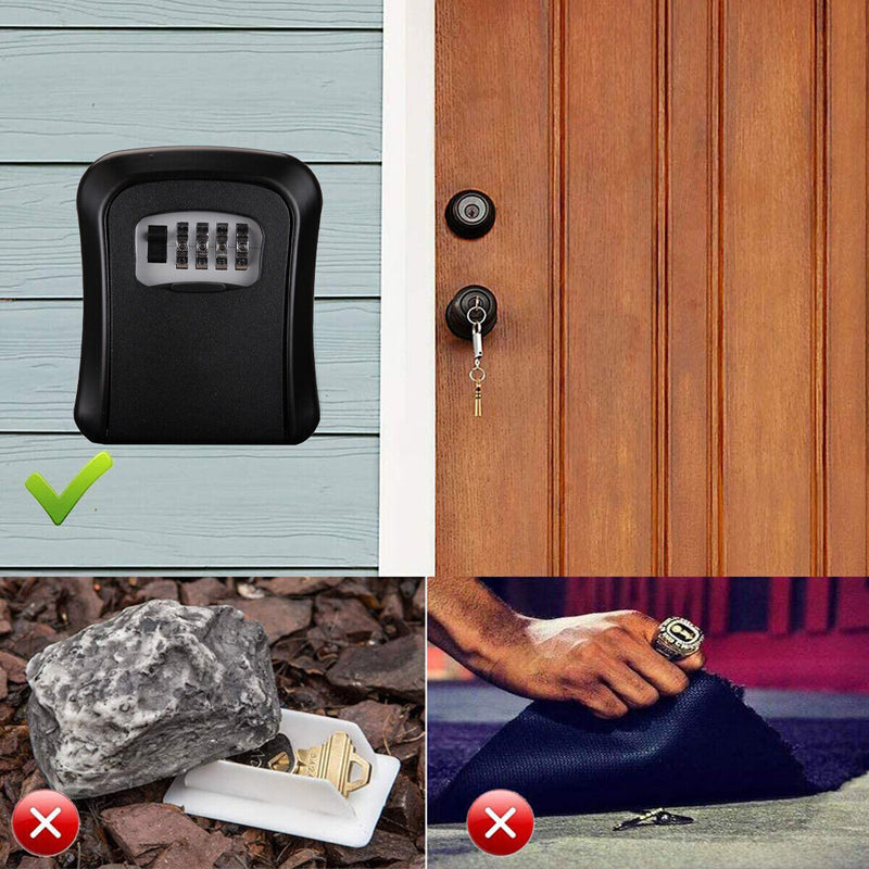4 Digit Combination Lock Wall Mounted Key Safe Storage Box Security Home