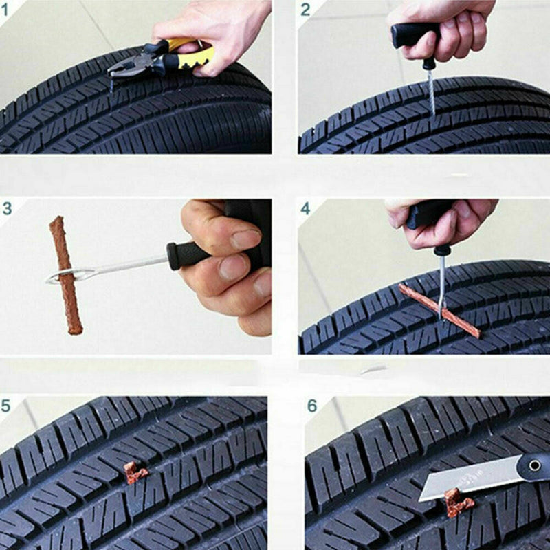 8PCS Tyre Repair Kit Tire Puncture Emergency Tool Motorcycle Bike Car Tubeless