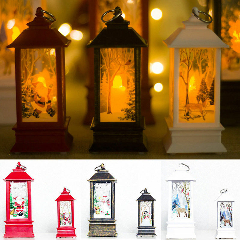 Christmas Candle Decorations LED Lantern Hanging Candlestick Party Vintage Decor