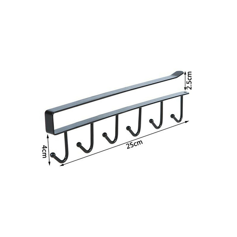 Free shipping-Iron 6 Hooks Wardrobe Cabinet Storage Rack