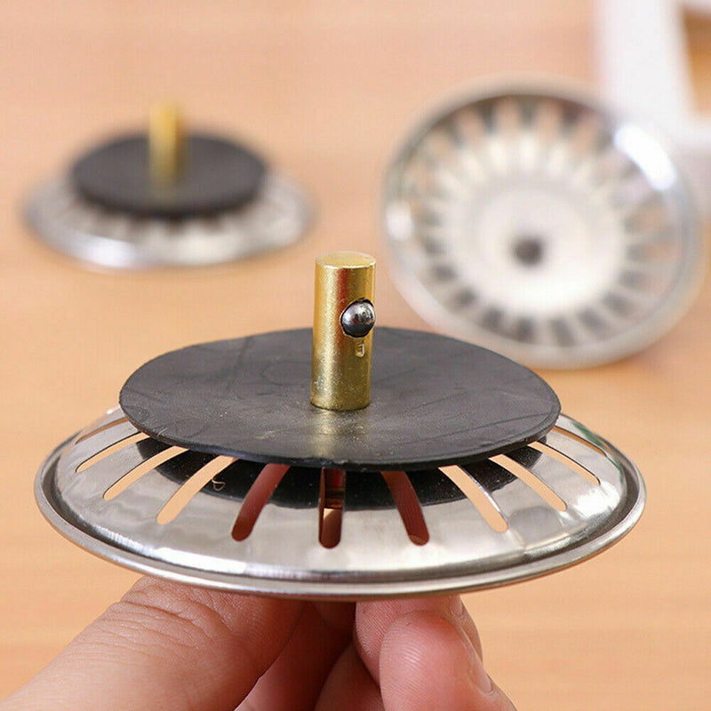 Free shipping-2PCS 8CM Stainless Steel Kitchen Sink Strainer Waste Plug Filter Drain Stopper