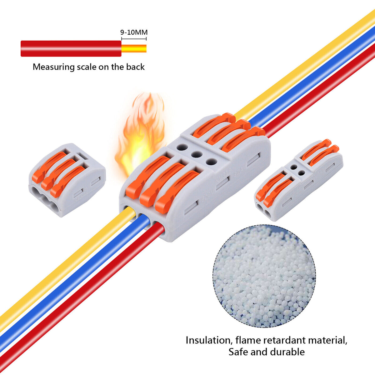 60pcs Reusable Spring Lever Terminal Block Cable Wire Connector 2/3/5