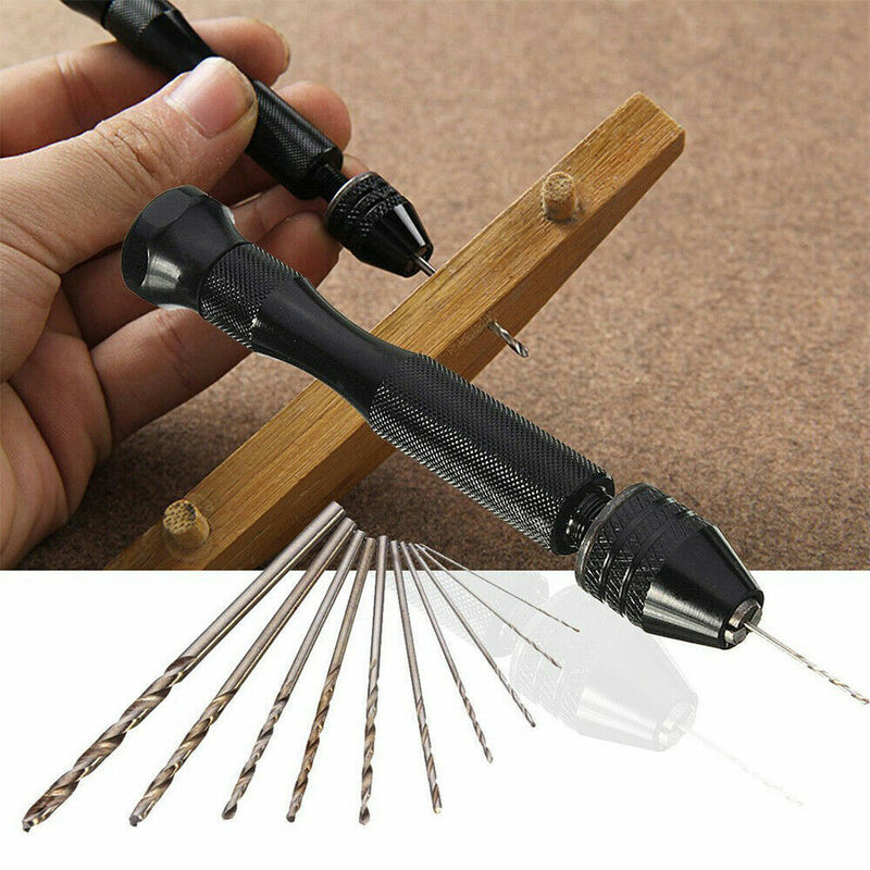 20pcs Mini hand drill Vise Hand Bits Twist Woodworking Set Precision Pin