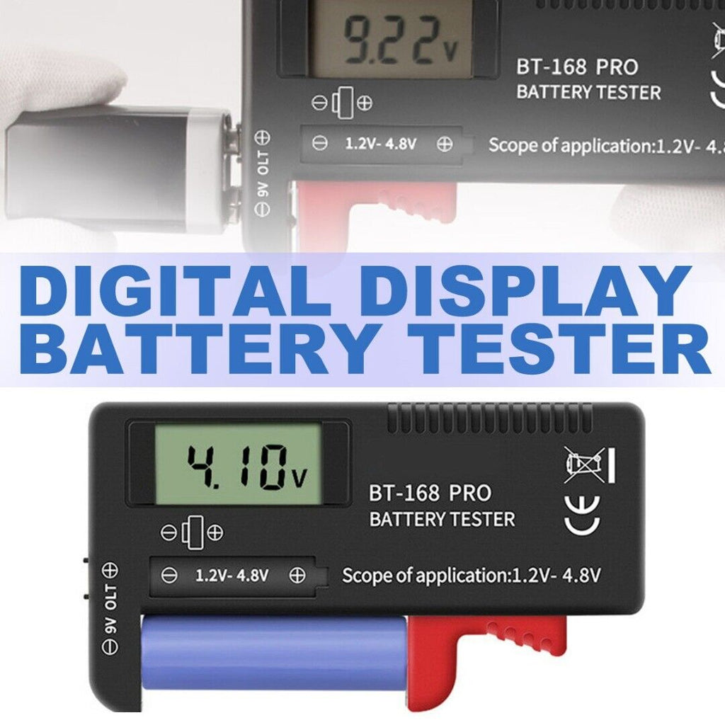LCD Universal Battery Tester Tool AA AAA C D 9V Button Cell Volt Teste