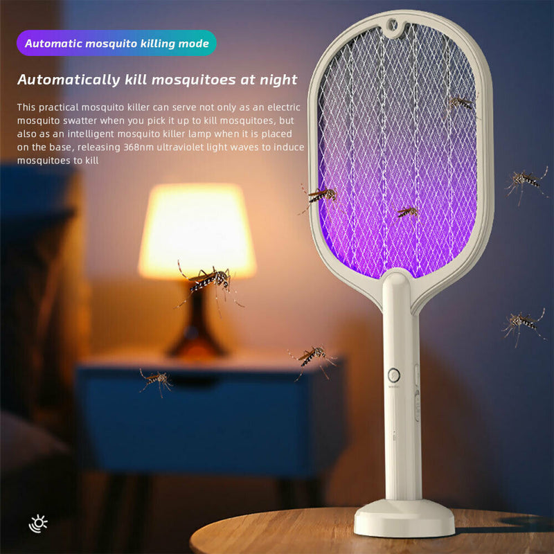 Rechargeable Bug Zapper Mosquito Swatter Racket Electric Fly Insect Killer USB
