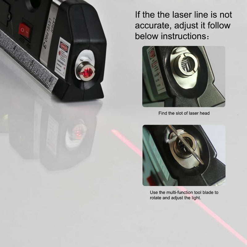 Multi-Purpose Line Spirit Laser Level Ruler Measuring Tape DIY Measure Tool