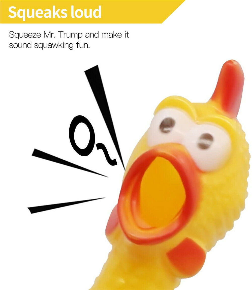 Funny Screaming Chicken Toy Squeaker Shrilling Pet Dog Bite Squeeze Rubber Chew