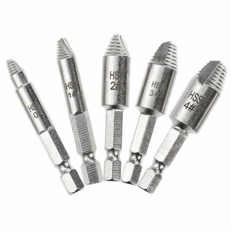 Free shipping- 5pc Damaged Broken Stripped Screw Drill Bit Tool Set Bolt Remover