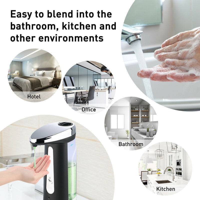 400ML Automatic Soap Dispenser Touchless Handsfree IR Sensor Dispenser Hand Wash