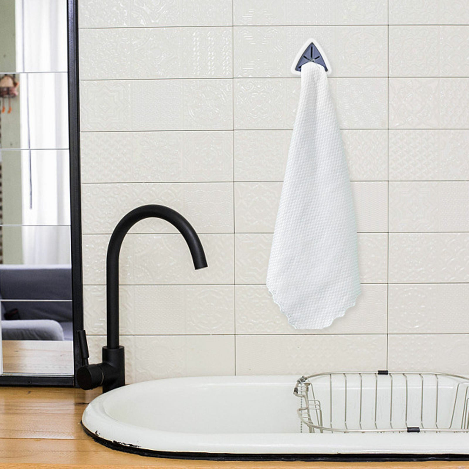 2pc Kitchen Towel Hooks Push Towel Holder for Door Cabinet Kitchen Bathroom