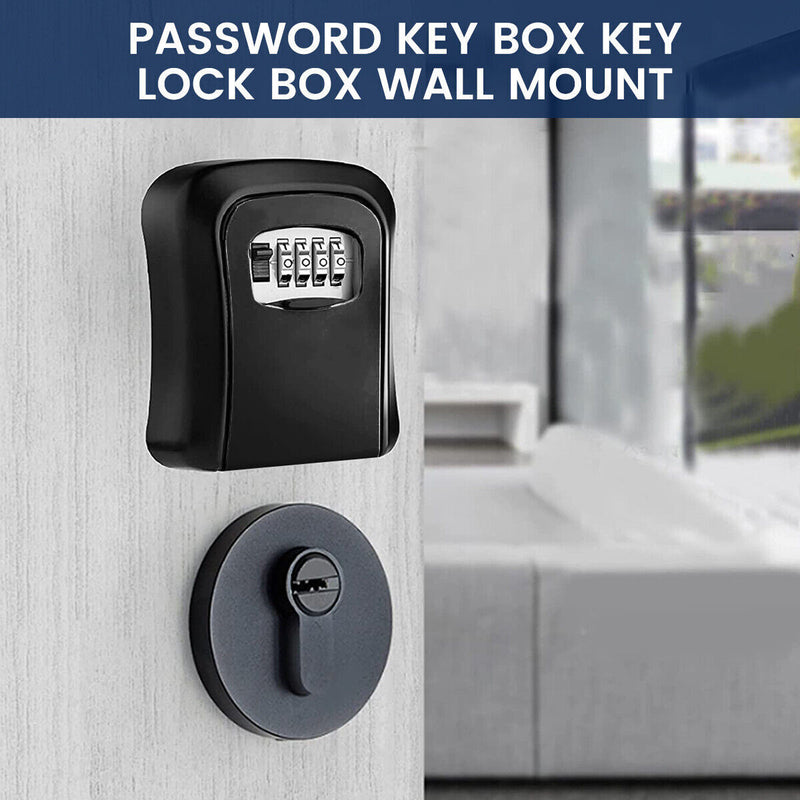4 Digit Combination Lock Wall Mounted Key Safe Storage Box Security Home
