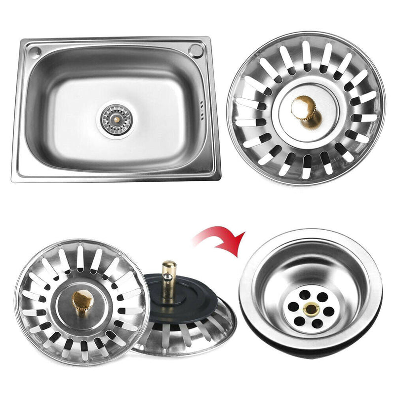 Free shipping-2PCS 8CM Stainless Steel Kitchen Sink Strainer Waste Plug Filter Drain Stopper