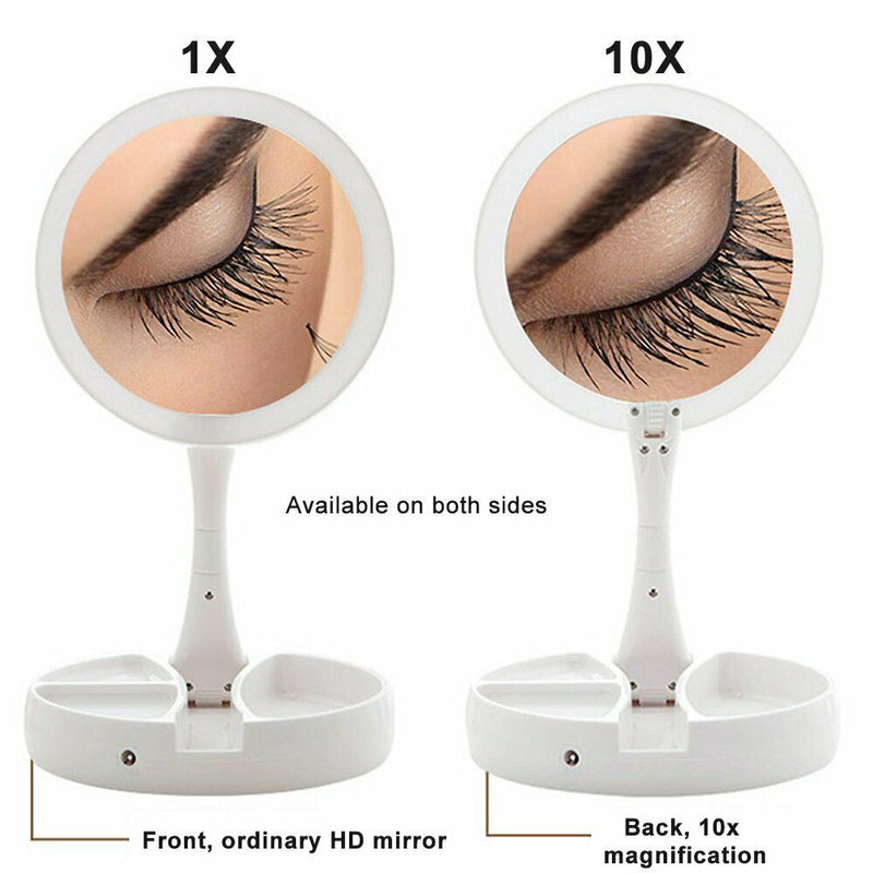 Free shipping- LED 10X Magnifying Double Side Makeup Mirror