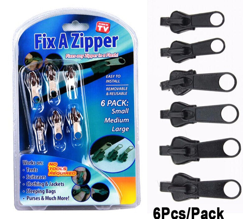 6PCS Fix A Zipper Zip Slider Puller Rescue Instant Repair Replacement Durable