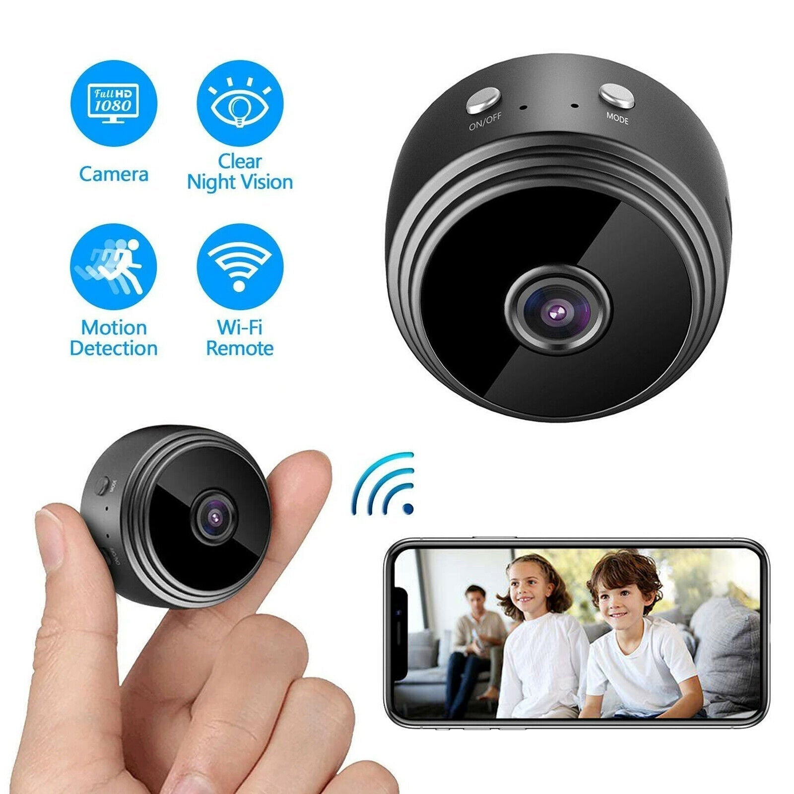 1080P HD Mini Wifi Wireless IP Hidden Spy Camera Security Cam Network Monitor
