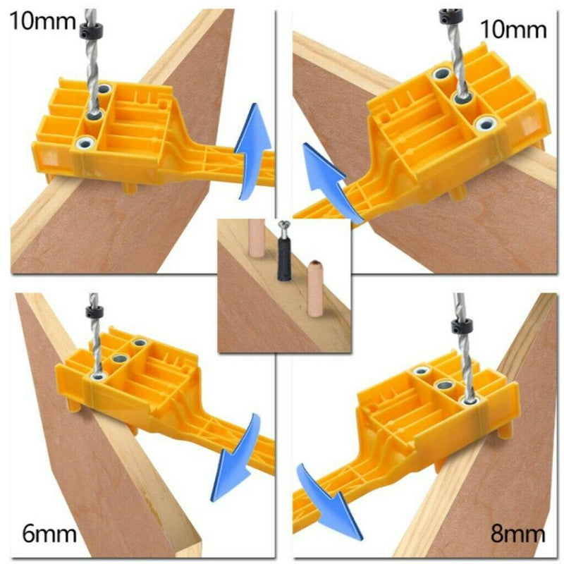 Free shipping- 8 IN 1 Handheld Woodwork Doweling Jig Drill Guide Wood Dowel Drilling Hole Accessory