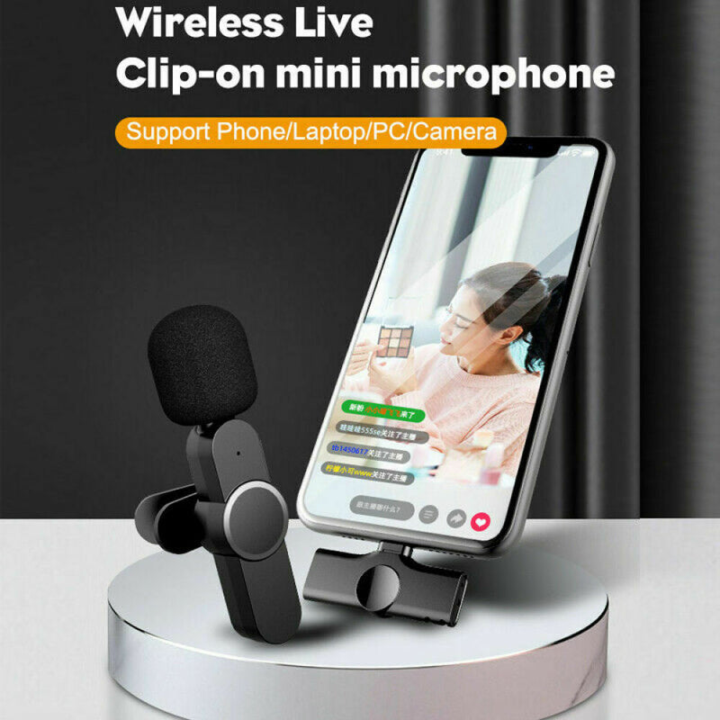 Free shipping- Wireless Lavalier Microphone Mic For Android Phone iPhone ipad Vlog Live Stream