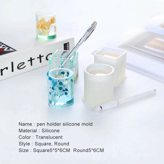 Silicone Mould Resin Epoxy Crystal Crafts Making Brush Pot Pen Holder