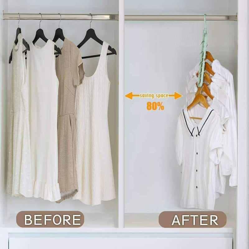 Free shipping- 3PC/4PC/5PC/6PC Multipurpose Clothes Hanger Space Saving Folding Hook Wardrobe Rack Coat Pants