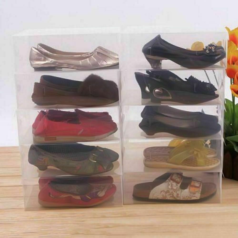 Free shipping-20x Foldable Clear Shoe Storage Box