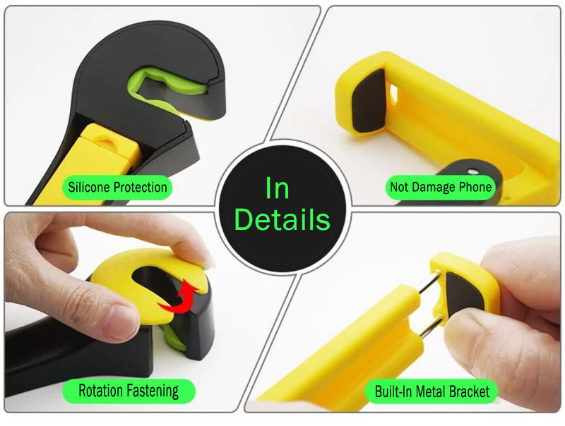Free shipping-2PC Car Seat Hook With Phone Holder Hanger Headrest Auto Organizer Stand Black