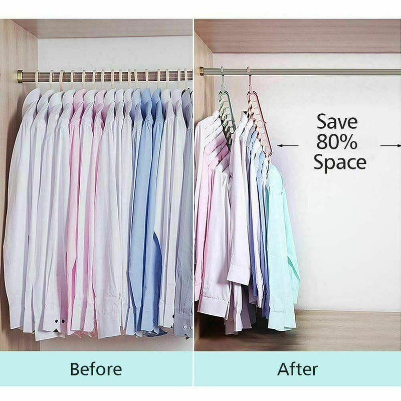Free shipping- 3PC/4PC/5PC/6PC Multipurpose Clothes Hanger Space Saving Folding Hook Wardrobe Rack Coat Pants
