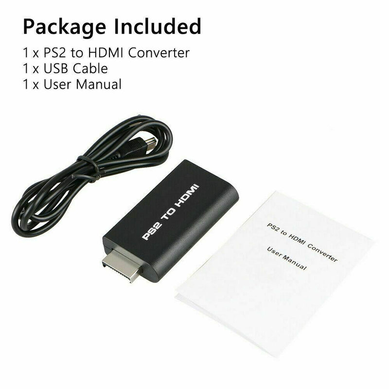 PS2 to HDMI Video Converter Composite AV to HDMI PlayStation 2 HD Adapter