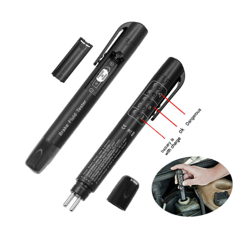 Free shipping- Brake Oil Fluid Tester LED Moisture Liquid Tool Car Vehicle Test Indicator Pen