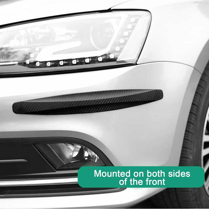 Free shipping- 2pcs Car Carbon Fiber Anti-rub Unique Black Strip Bumper Corner Protector Guard