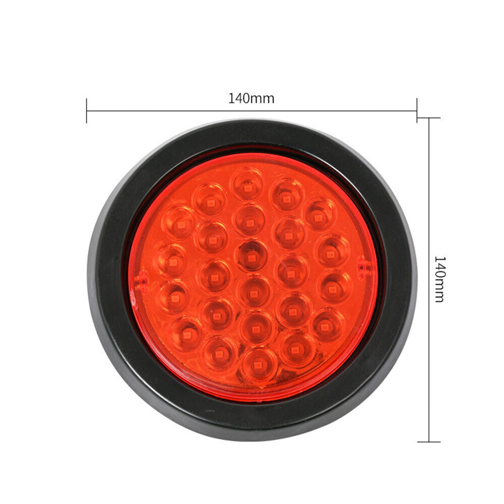 CLEARANCE- 2PCS 24V Round LED Tail Lights Stop Indicator Reverse Lamps Trailer Car Truck Light