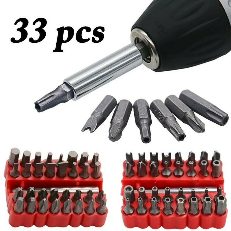 Free shipping- 33pc Magnetic Extension Bit Holder Screwdriver Bits Set Quick Release Bit Holder