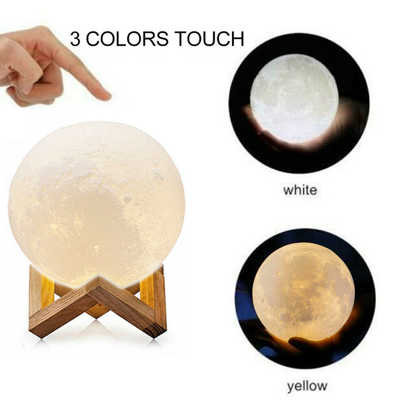 3D Dimmable Moon Touch Sensor Lamp