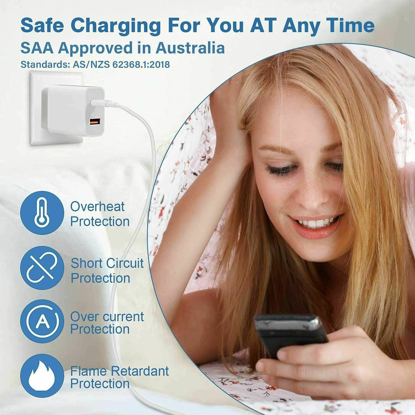 20W DUAL USB+Type C QC3.0+PD Quick Charger AU Wall Plug Adapter