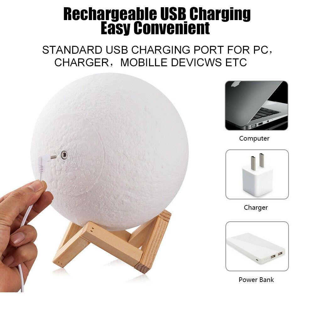 3D Dimmable Moon Touch Sensor Lamp