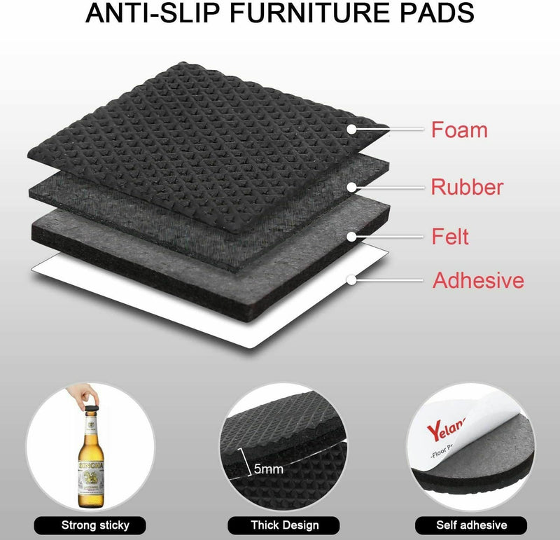 48pcs Premium Felt Pads Floor Protector Furniture Self-Adhesive Wood Chair Table