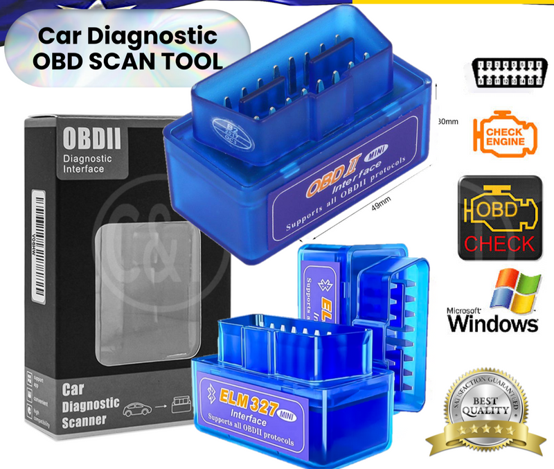 ELM327 OBDII Bluetooth Car Scanner Torque Android IOS PC CAN BUS Auto Scan Tool