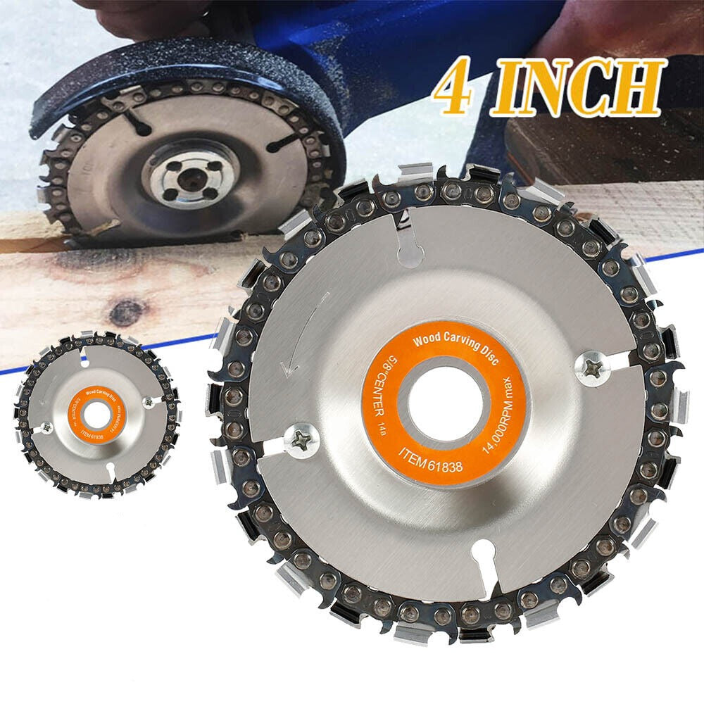 4 Inch 22 Tooth Woodworking Chain Plate for Angle Grinder Wood Carving Disc