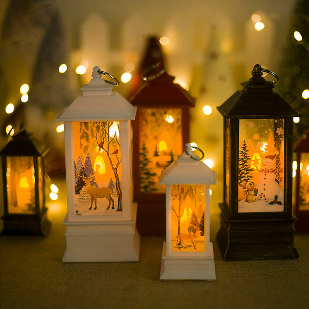 Christmas Candle Decorations LED Lantern Hanging Candlestick Party Vintage Decor