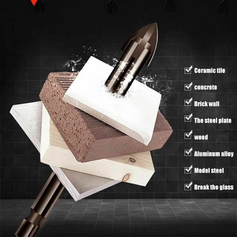 Free shipping- 5Pcs Universal Efficient Drilling Tool Multifunctional Cross Alloy Drill Bit