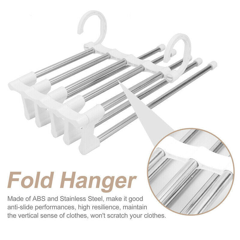 5 in 1 Multi-functional Pants rack Stainless-Steel Wardrobe Magic Hanger