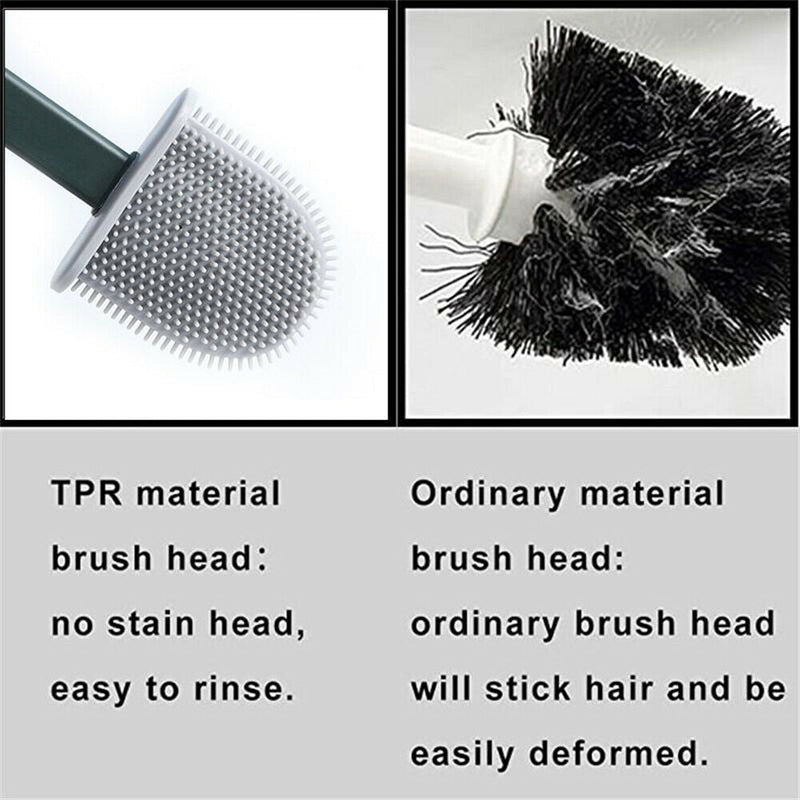 Free shipping- Bathroom Silicone Bristles Toilet Brush Set