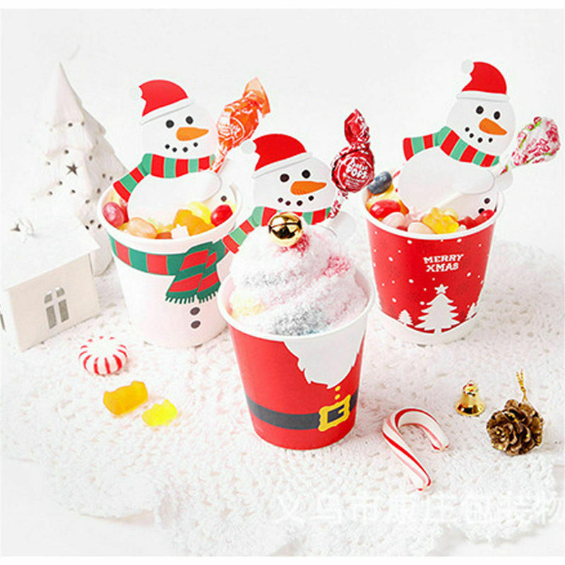 Christmas Party Lollipop 50Pcs Lolly Sugar-loaf Paper Card Penguin Holder Santa