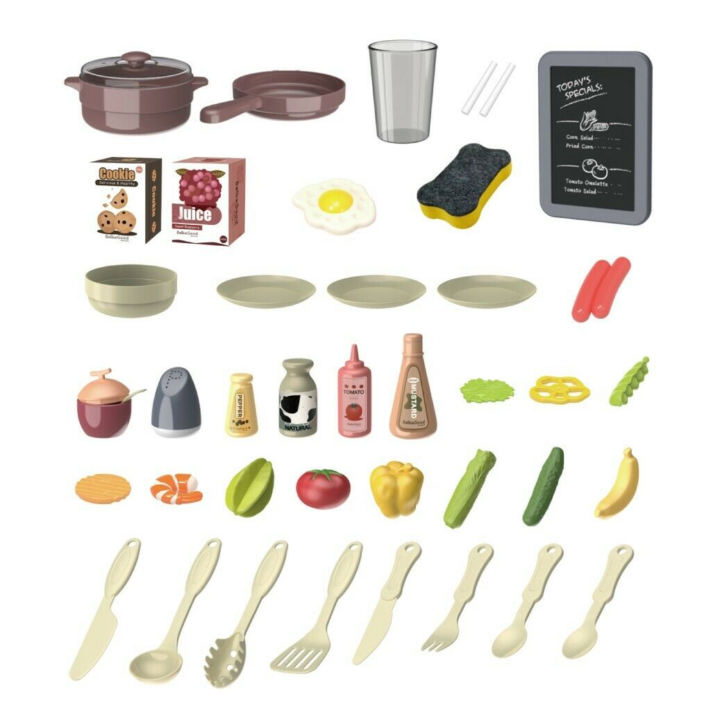 CLEARANCE- 63CM Simulated Kitchen Cooking Playset Toddlers Play Pretend Cookware Toy Set