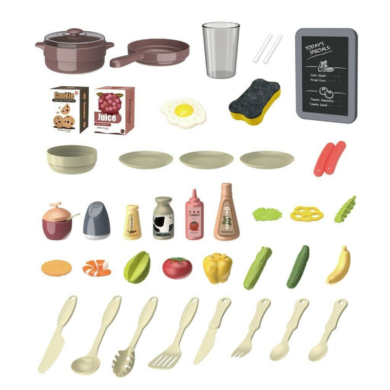 63CM Simulated Kitchen CookinPlayset Toddlers Play Pretend Cookware Toy Set