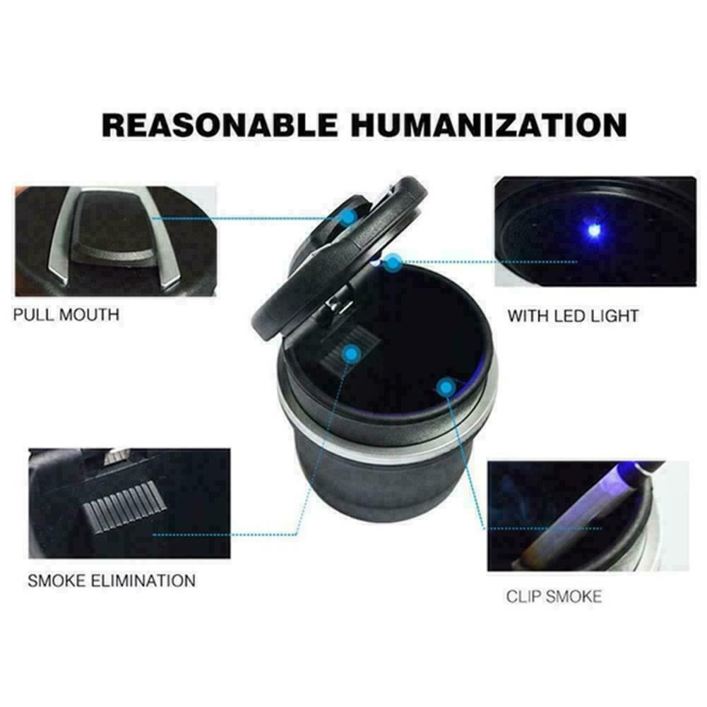 Free shipping- Portable LED Car Ashtray Flame Retardant Smokeless Cigarette Holder